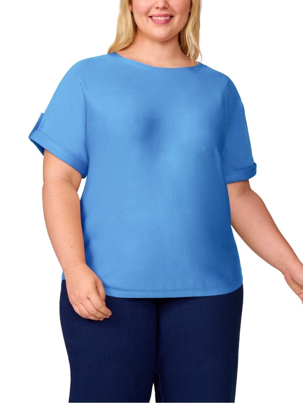 Melissa Paige Light Blue Short Sleeve Blouse
